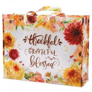 Chrysanthemum “Thankful Grateful Blessed” Reusable Shopping Tote